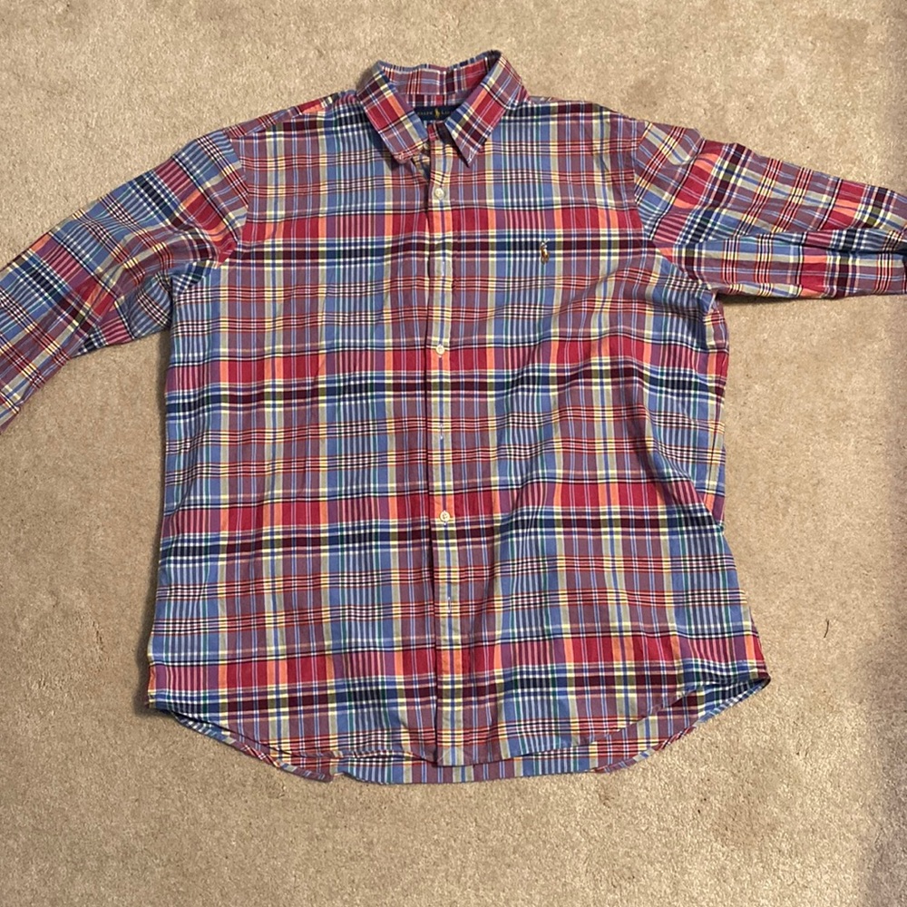 Polo Ralph Lauren Mens Classic Fit Plaid Oxford Shirt